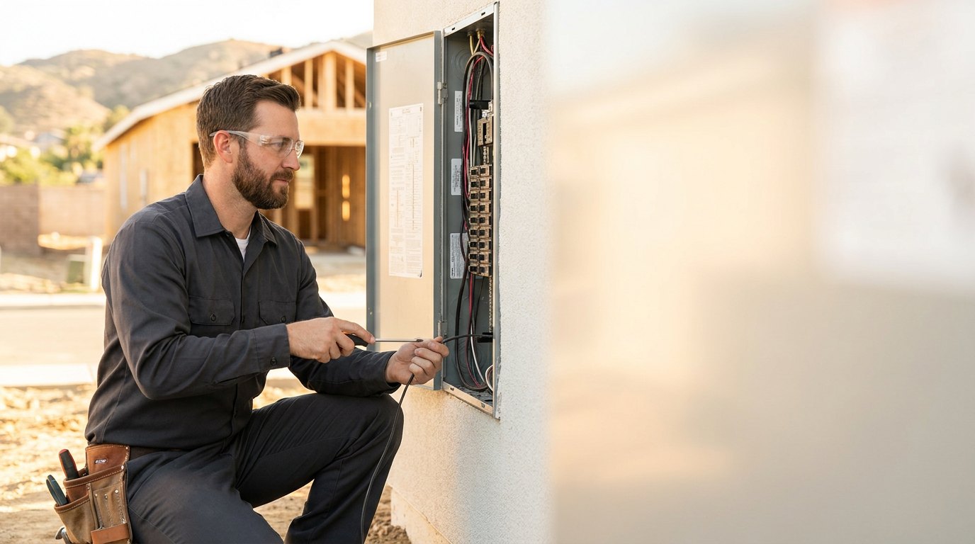 Electrical work close up